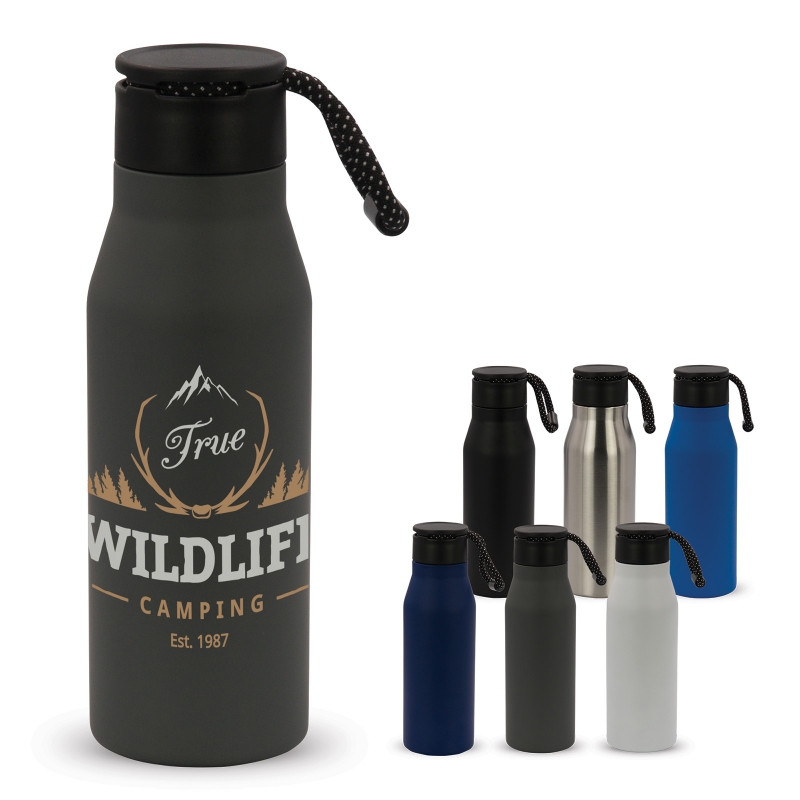 Termoflaske med reb-Sort