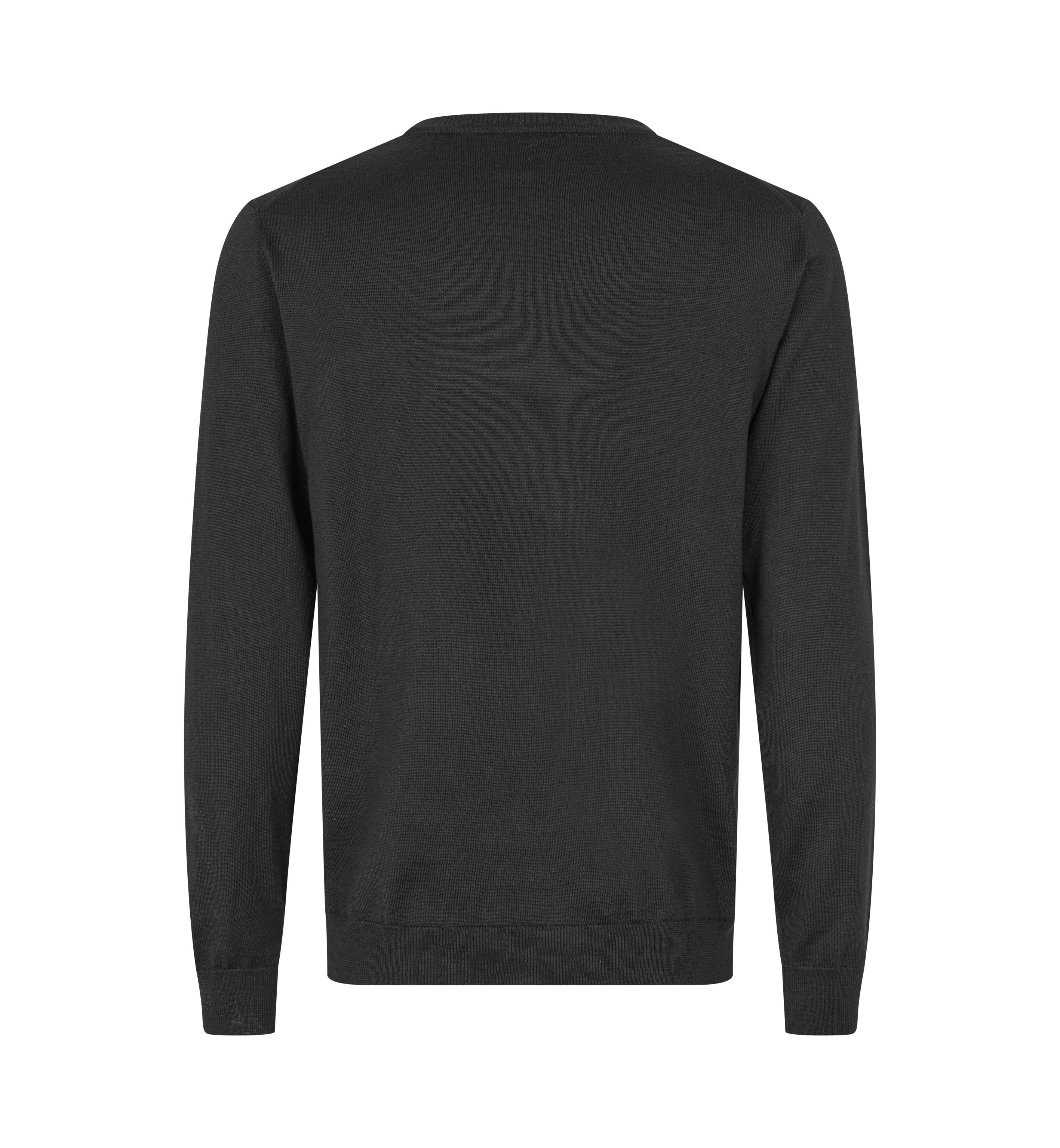 SEVEN SEAS Strik med V-hals, Herre - 50% Uld-Sort