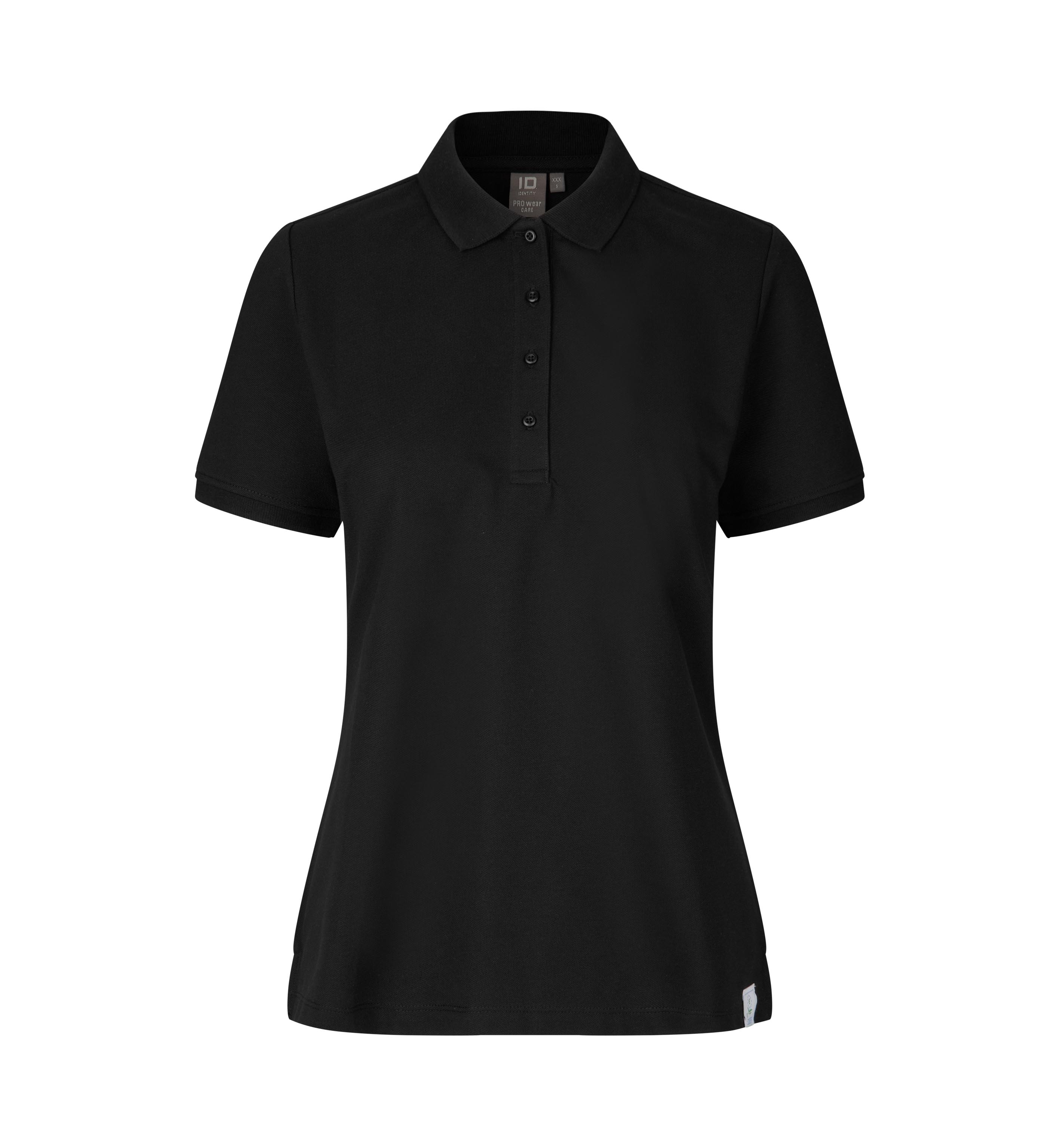 ID PRO Wear CARE Poloshirt I klassisk, dame - Genbrugs bomuld-Sort