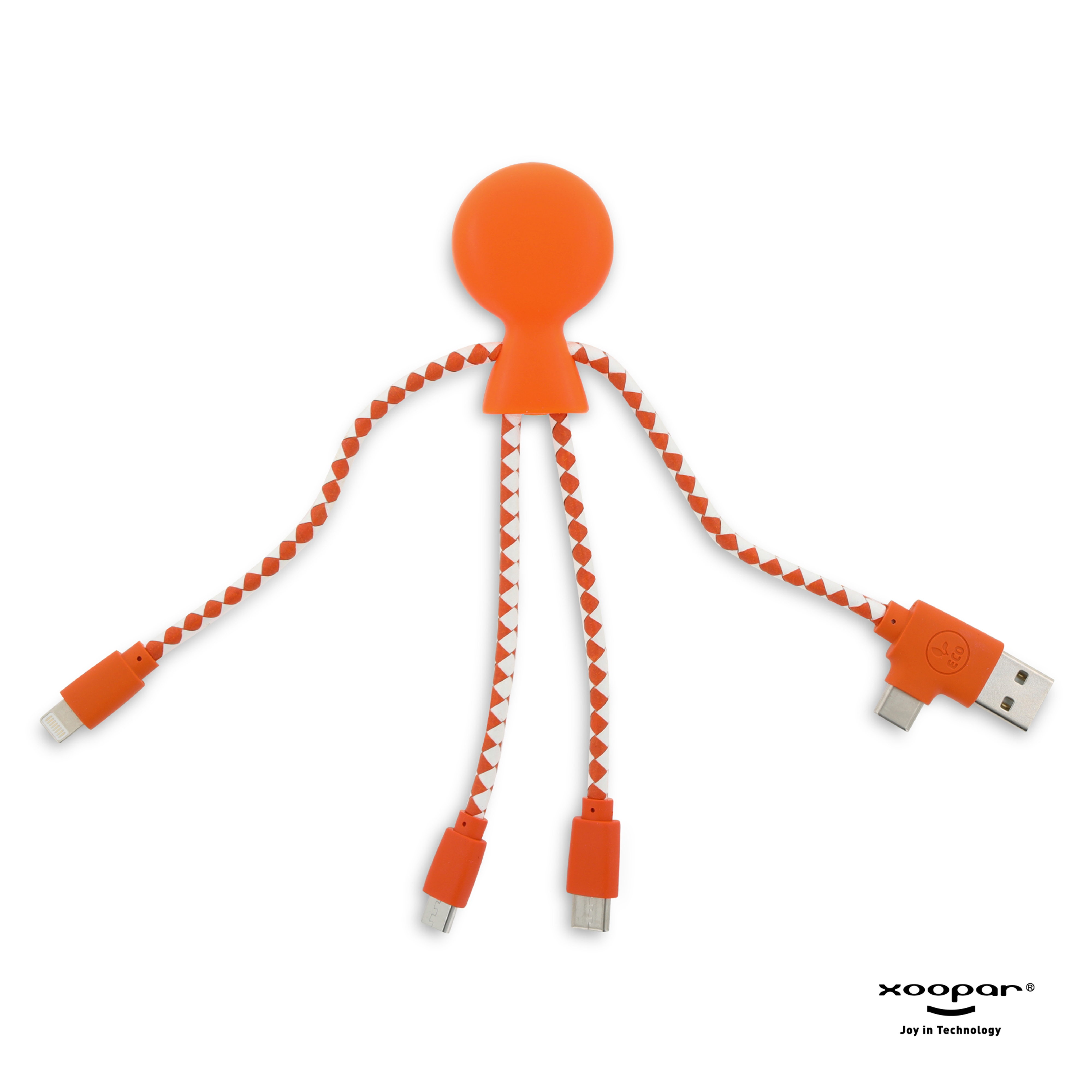 Xoopar Mr. Bio Charging cable - rPet-Orange
