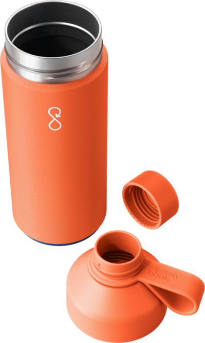 Ocean Bottle 1000 ml. vakuumisoleret vandflaske, Genanvendt Stål-Orange