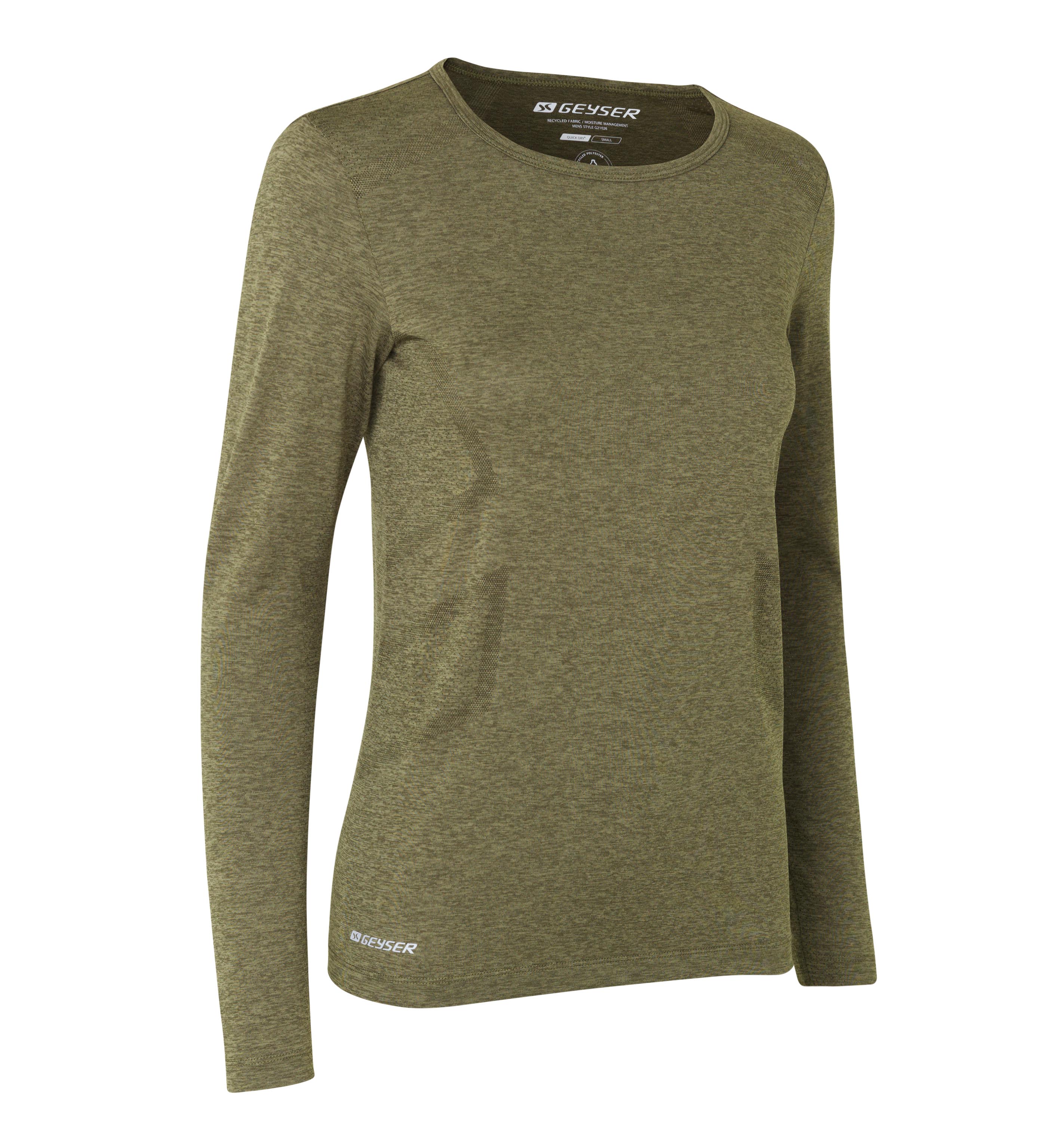 GEYSER long-sleeved T-shirt, seamless, dame - rPet-Oliven