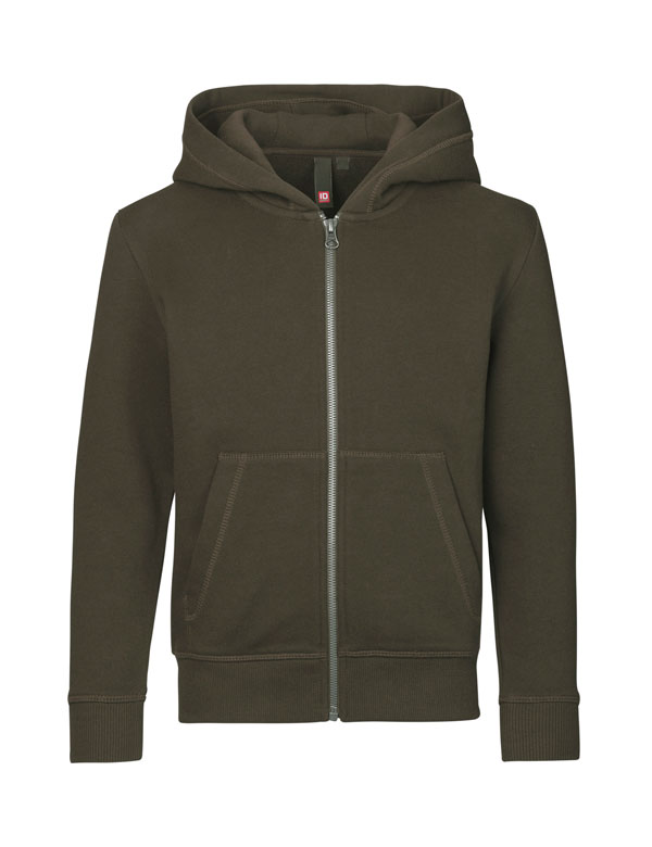 ID CORE full zip hoddie, børn-Flaskegrøn