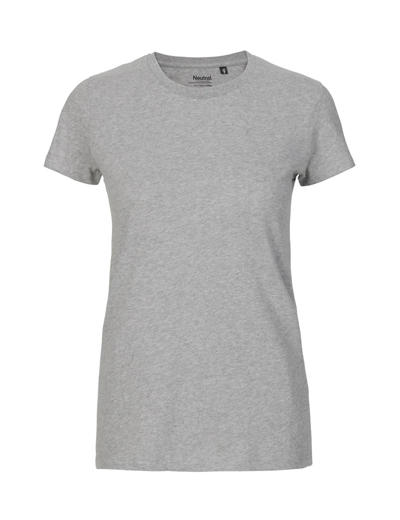 NEUTRAL Fit Dame T-shirt, 100% Økologisk Fairtrade Bomuld-Grå melange