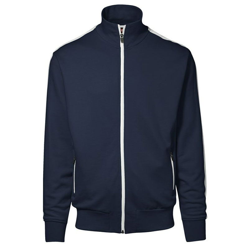 ID Cardigan - Kontraststrib-Navy