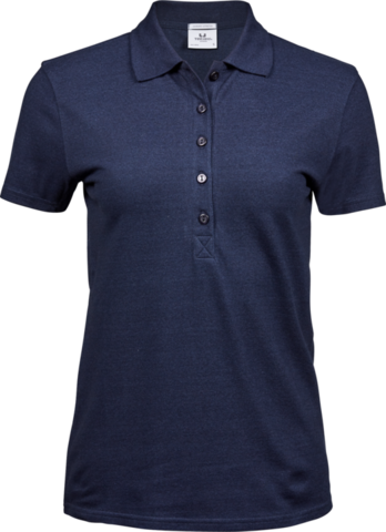 TEE JAYS Ladies Luxury Stretch Polo, Økologisk, dame-Blå
