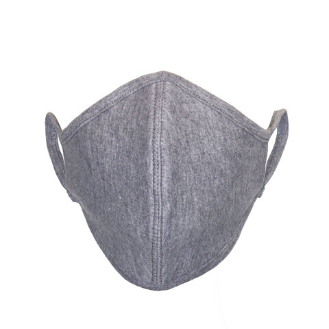 3-lags genanvendelig mundbind i 100% økologisk bomuld-Oxford grey