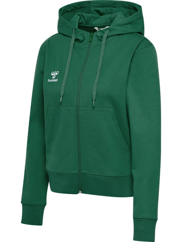 HUMMEL 2.0 Zip Hoodie, Dame - Økologisk Bomuld-Mørkegrøn