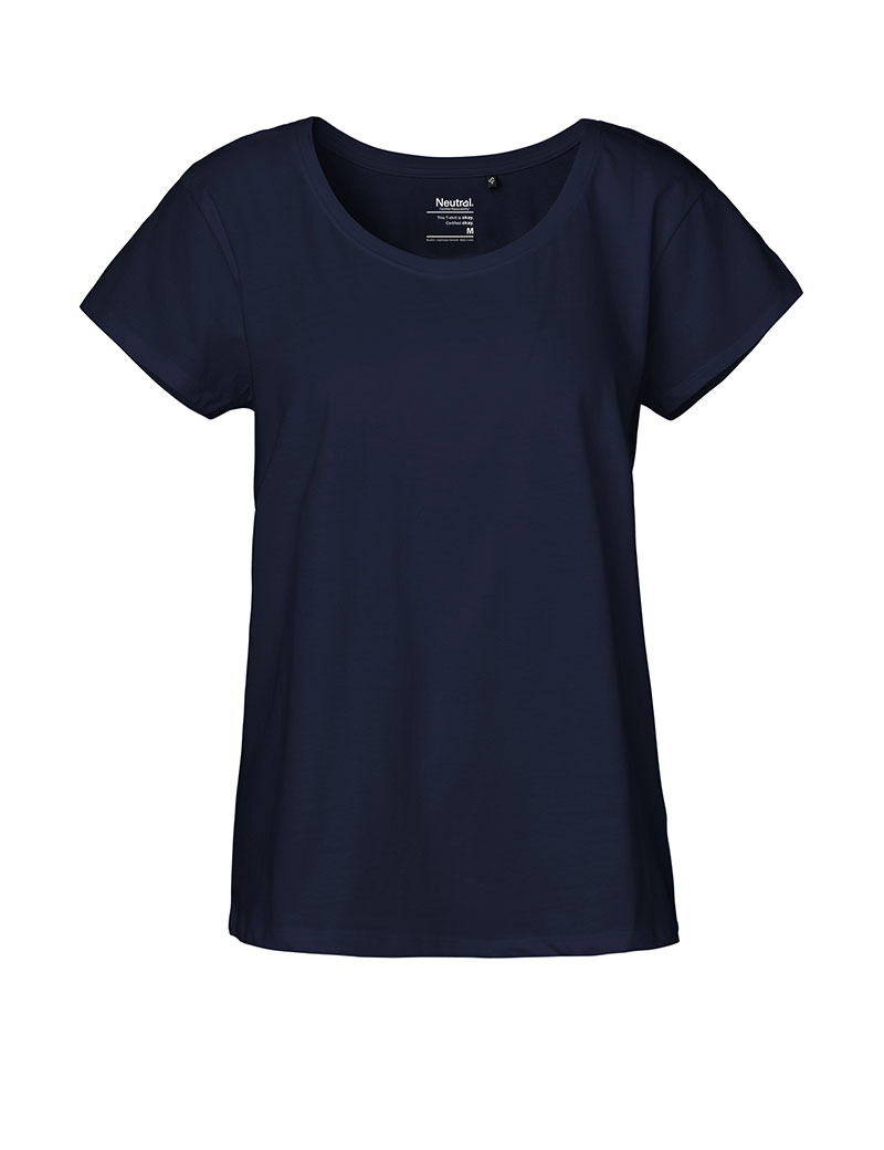 NEUTRAL Loose Fit Dame T-shirt, 100% Økologisk Fairtrade Bomuld-Mørke blå