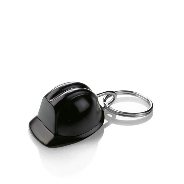 Hjelm nøglering - Genbrugs Akryl-Sort