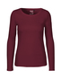 NEUTRAL Langærmet Dame T-shirt, 100% Økologisk Fairtrade Bomuld - Bordeaux Rød