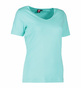 ID Interlock T-shirt Dame - V-hals - Mint