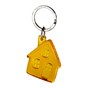 Hus Nøglering - Genbrugs Akryl - Klar Orange