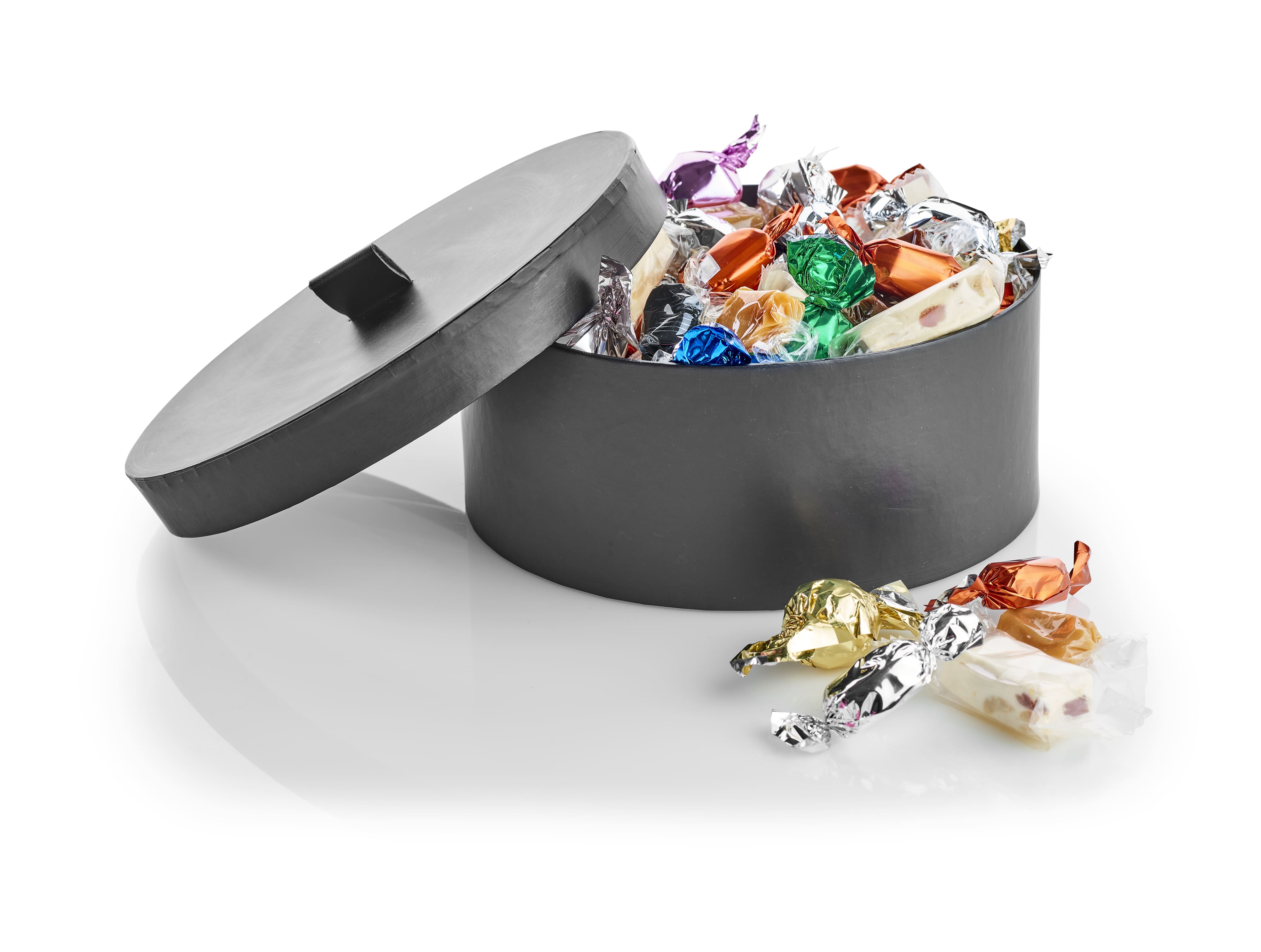 Hatteæske med Julemix, 600 g. - Sort