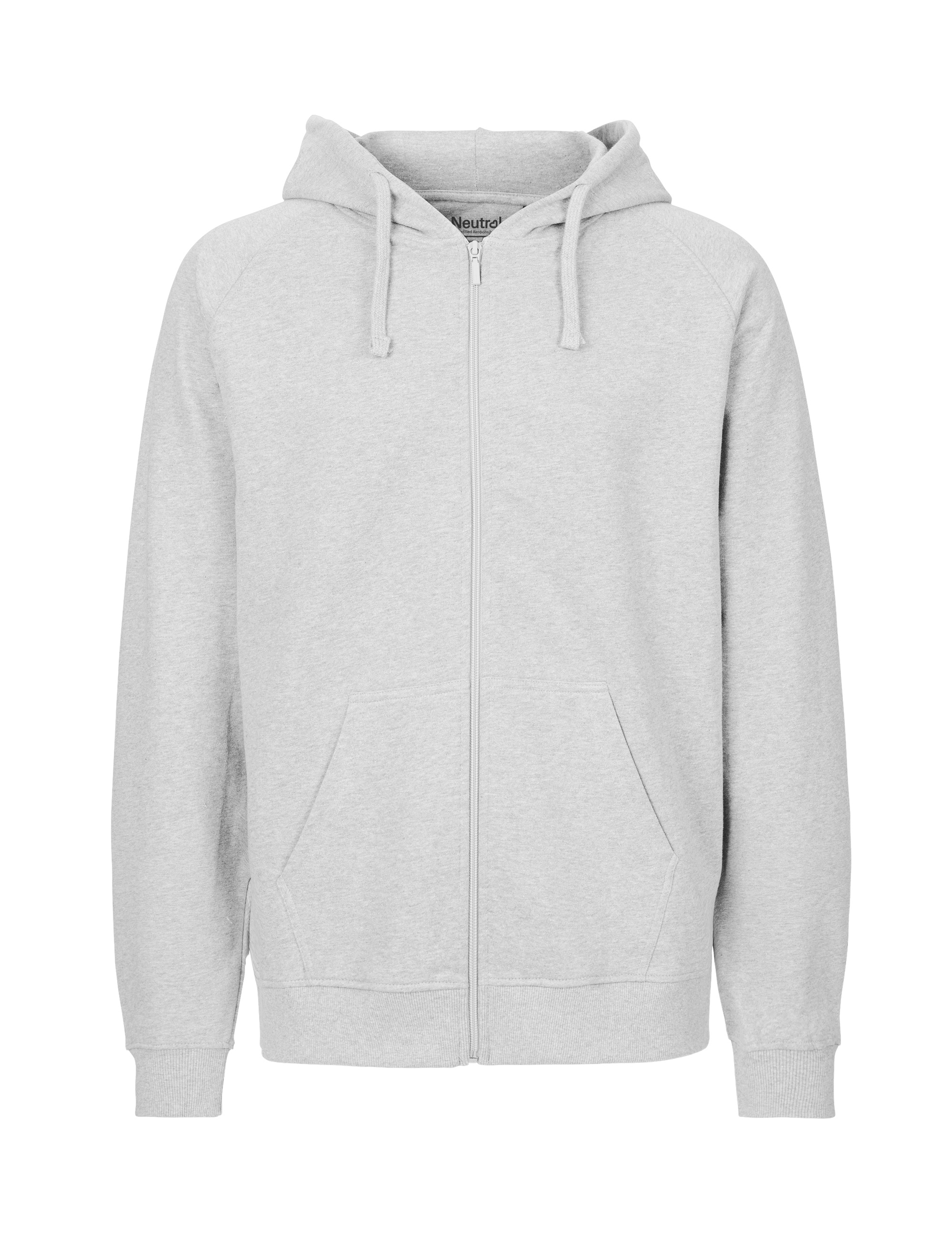 NEUTRAL Dame Zip Hoodie, 100% Økologisk Fairtrade Bomuld - Lysegrå