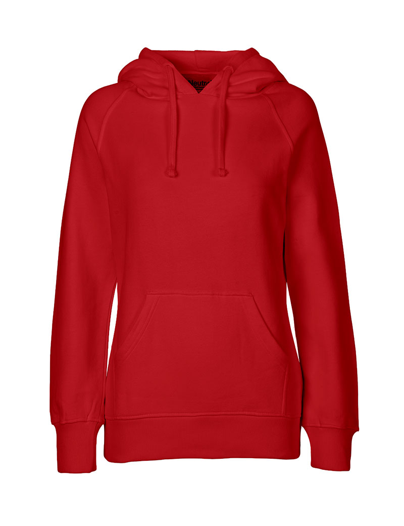 NEUTRAL Hoodie, Dame,  100% Økologisk Fairtrade Bomuld - Rød
