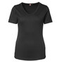 ID Interlock T-shirt Dame - V-hals - Sort