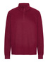 NEUTRAL Unisex Quarter Zip Sweatshirt, 100% Økologisk Fairtrade Bomuld - Bordeaux Rød