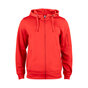 CLIQUE Basic Active Hoody Full Zip Herre - Spun Dyed - Rød