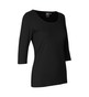 ID Stretch T-shirt ¾ ærmet, dame - Sort