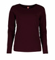 ID Interlock T-shirt Dame - Langærmet - Bordeaux Rød