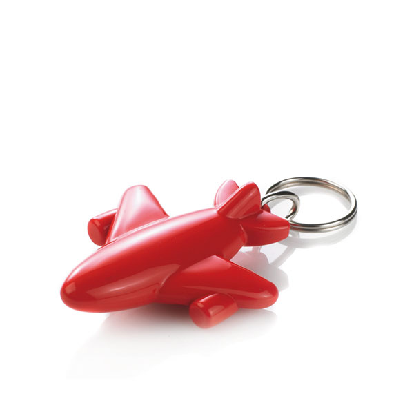 Flyver Nøglering - Genbrugs Akryl - Rød