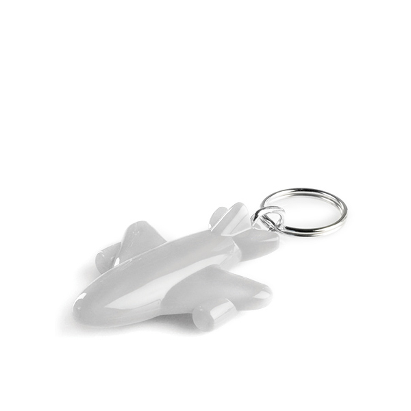 Flyver Nøglering - Genbrugs Akryl - Hvid