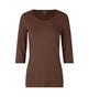 ID Stretch T-shirt ¾ ærmet, dame - Mocca