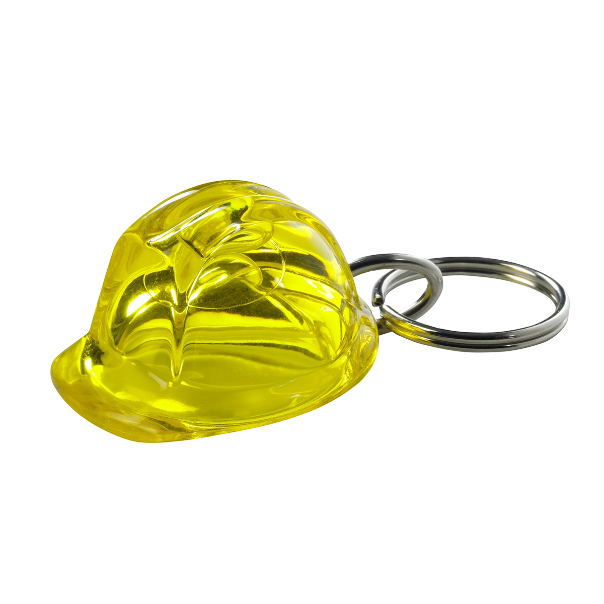 Hjelm nøglering - Genbrugs Akryl - Klar Gul