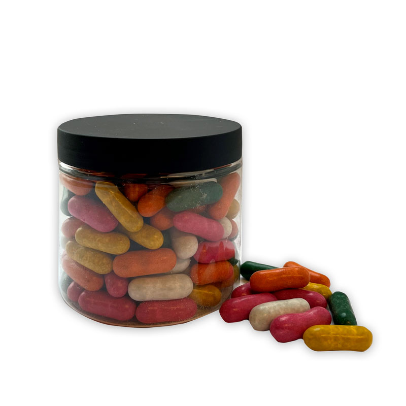 Plastbøtte med lækkert indhold - Lakridsben