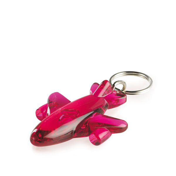 Flyver Nøglering - Genbrugs Akryl - Klar Pink