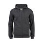 CLIQUE Premium OC Hoody Full Zip Herre - Øko Bomuld - Mørkegrå