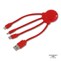 Xoopar Octopus Charging cable - rPet - Rød