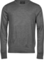 TEE JAYS Crew Neck Strik - Grå melange