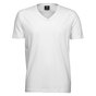 TEE JAYS Fashion V-Neck Sof T-shirt - Økologisk, herre - Hvid