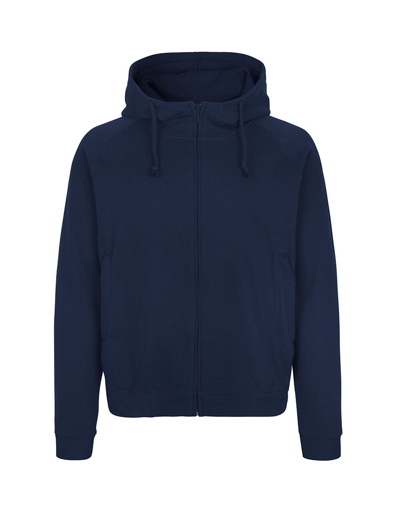 NEUTRAL Unisex Hidden Zip Hoodie, 100% Økologisk Fairtrade Bomuld-Mørke blå