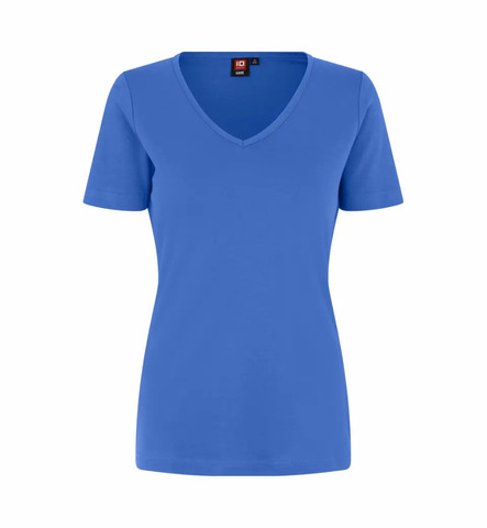 ID Interlock T-shirt Dame - V-hals - Azur