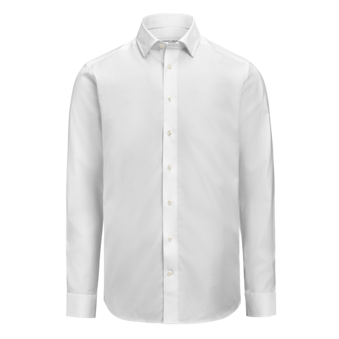 J. HARVEST & FROST GB02 Twill Stretch Regular Fit Skjorte - Herre - Hvid
