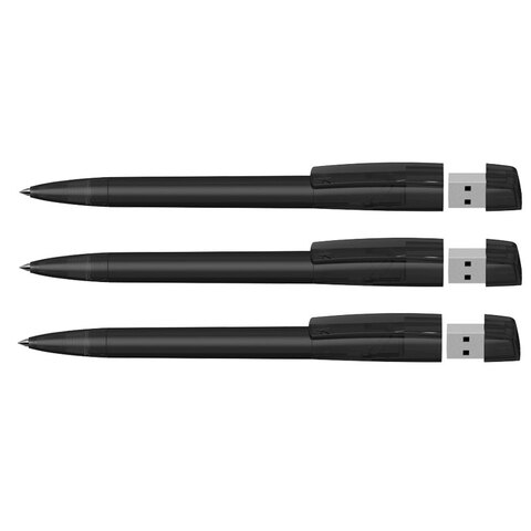 KLIO Pen Transparent med plast tip 4 GB usb stik.-Sort