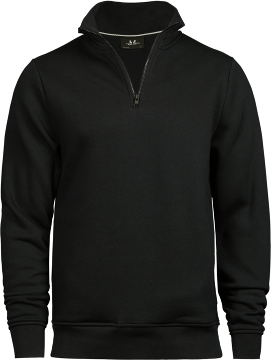 TEE JAYS Sweatshirt med kort lynlås-Sort