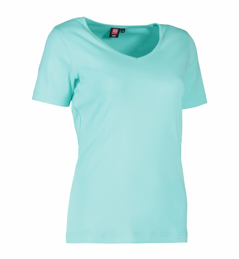 ID Interlock T-shirt Dame - V-hals-Mint