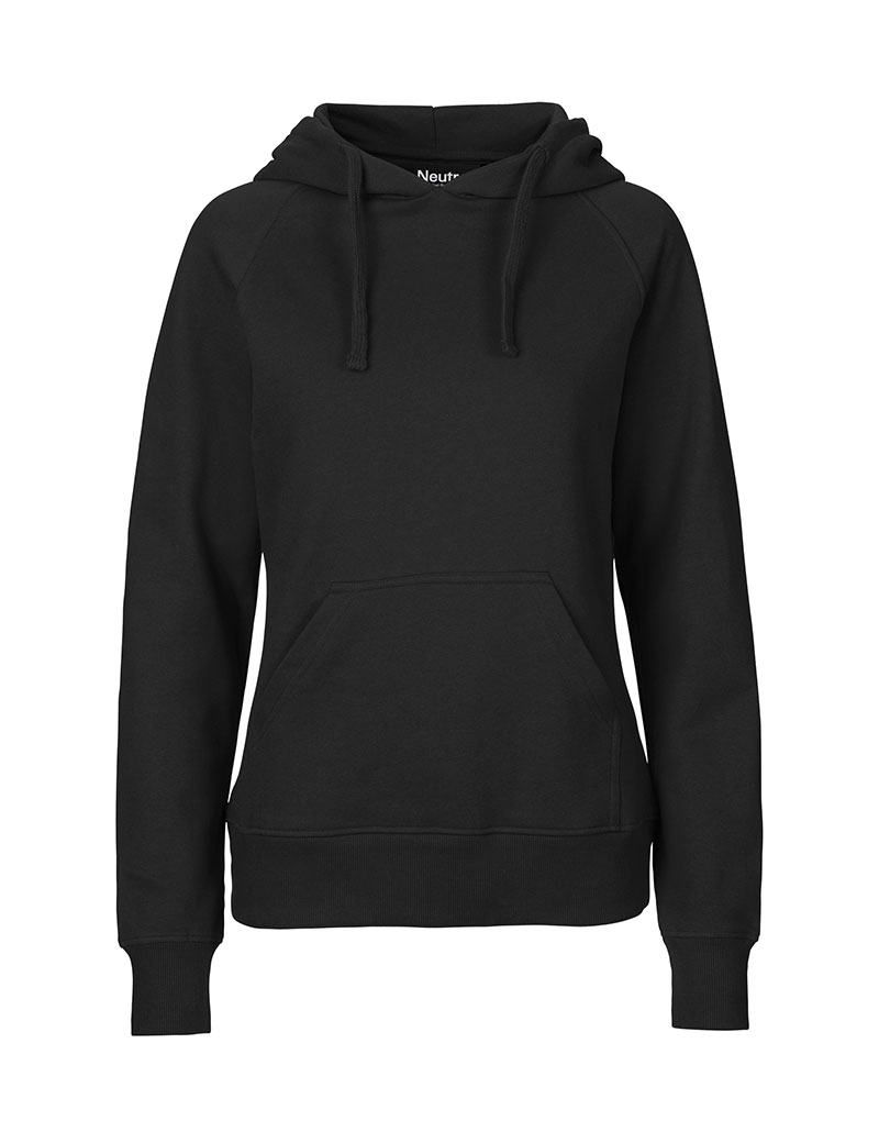 NEUTRAL Hoodie, Dame,  100% Økologisk Fairtrade Bomuld-Sort