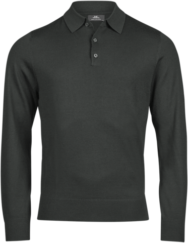 TEE JAYS Polo Knit - 50% Merinould - Grå