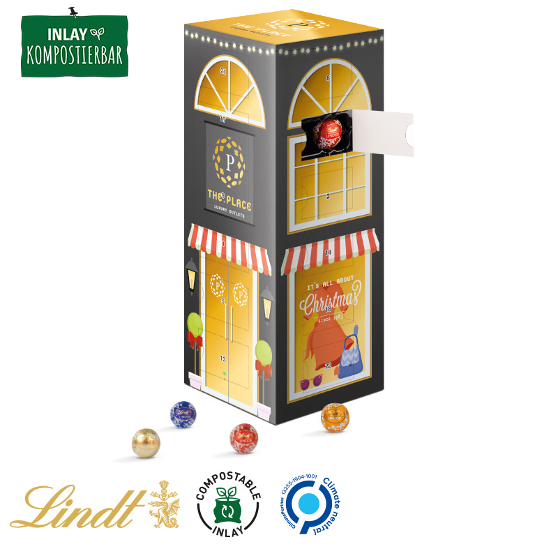 Tårn julekalender med chokoladekugler - Certificeret karton-Design Inspiration