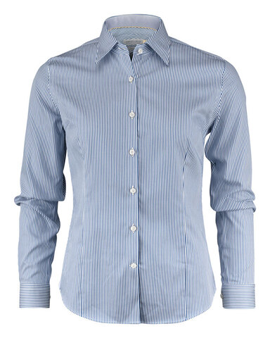J. HARVEST & FROST YB50 Twill Skjorte - Dame - Blåstribet
