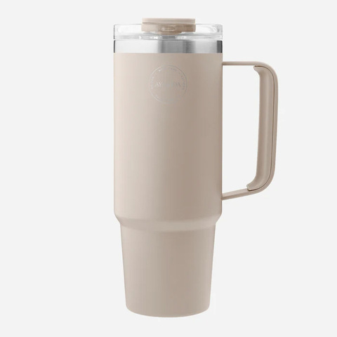 AYA&IDA Termokop med sugerør 885 ml.-Cream Beige