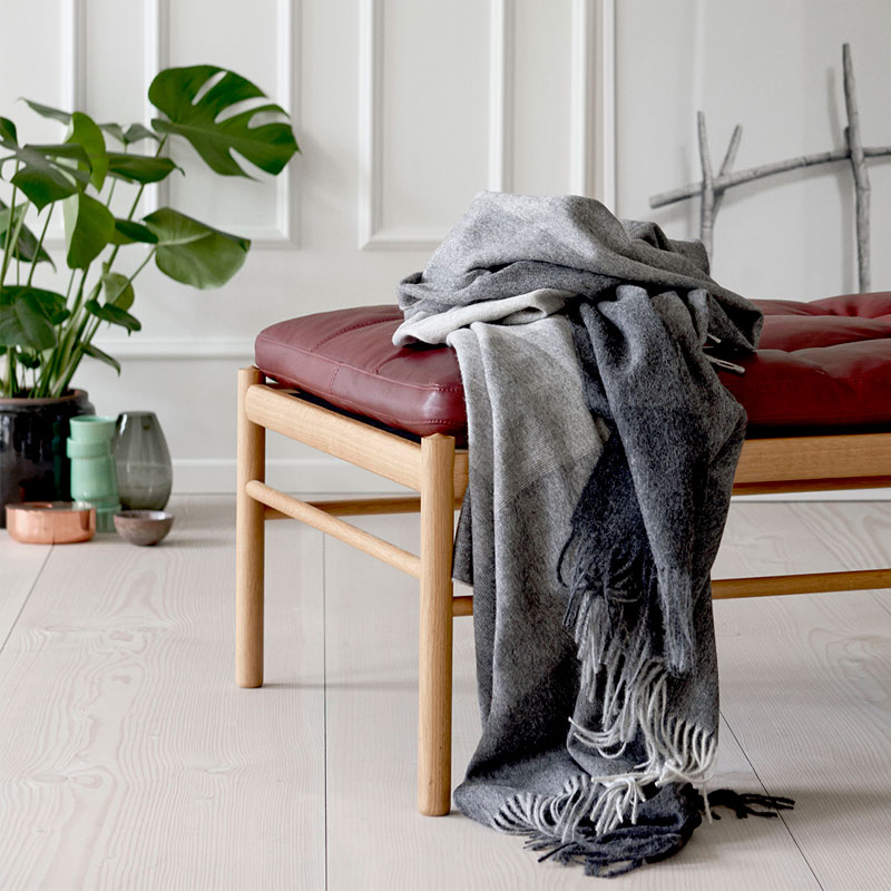 ELVANG Inca Stones Plaid - genanvendt uld-Grå