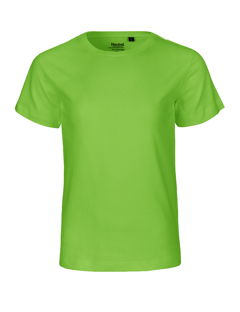 NEUTRAL T-shirt Børn, 100% Økologisk Fairtrade Bomuld-Lime