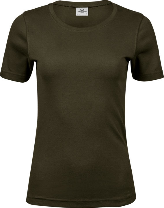 TEE JAYS Interlock t-shirt - Økologisk, dame-Oliven