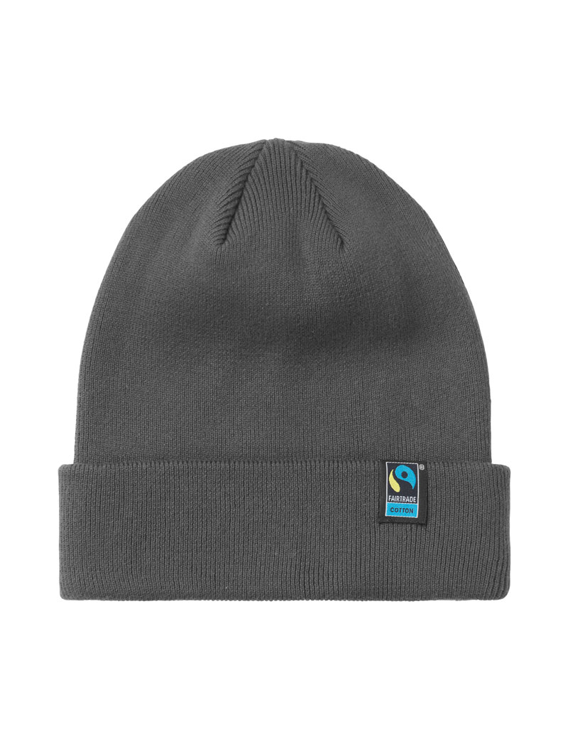 NEUTRAL Classic Beanie, 100% Økologisk Fairtrade Bomulds-Mørkegrå